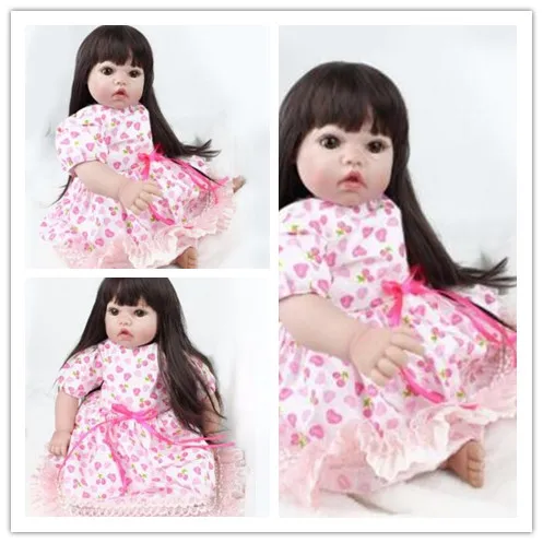 

bebe silicon reborn 55 cm real doll Mini Reborn Baby Doll Vinyl Baby Alive Toys Girls Lifelike Newborn Baby Gift