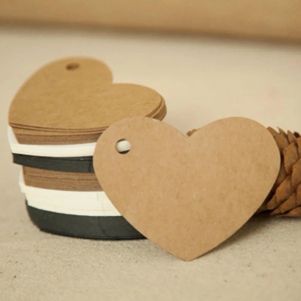 

50pcs/set Black/White/Brown Star And Heart Shape Paper Sticky Notes Card Label Luggage Tags School Office Supplies