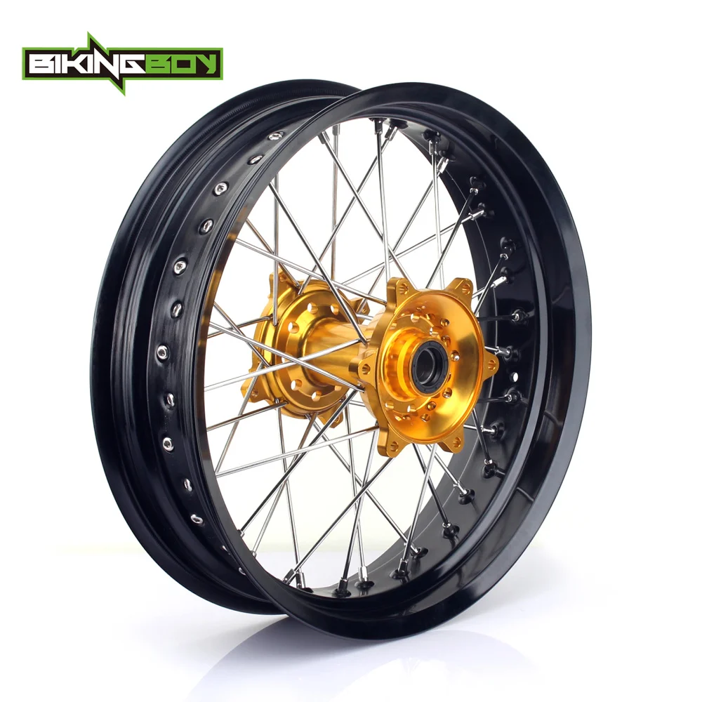 BIKINGBOY 1" X 4,25" Supermoto обод заднего колеса Золотая ступица 36 спиц для SUZUKI RMZ RM-Z 250 450 RM-Z250 2007- RMZ450 2005