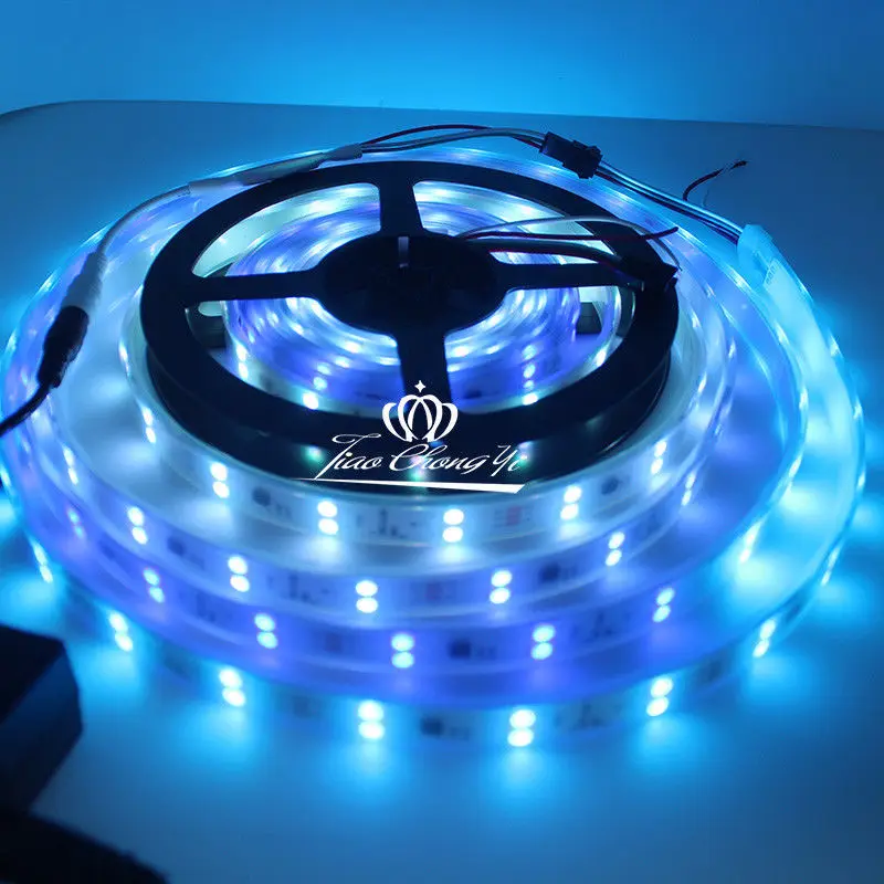 Sonho Cor Endereçável Ws2811 5050 Rgb 300led Dc12v Ip67 Fila Dupla Tira Conduzida 4 High Quality double row led strip
