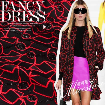 

150cm composite lace fabric meter thread empty bright line fashion fabric advanced custom rayon fabric wholesale cloth