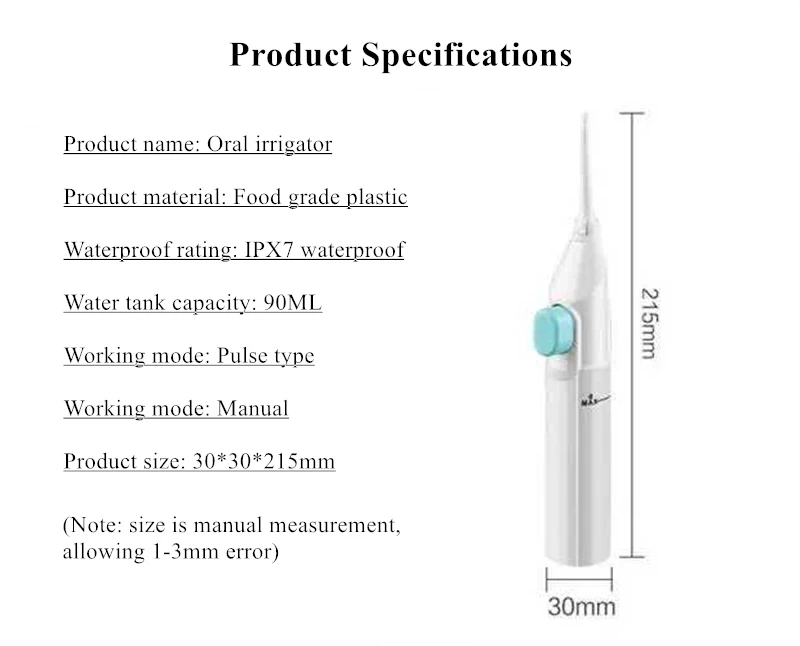 1 шт. Стоматологический Ирригатор полости рта power Floss Flosser беспроводной струйный аппарат для отбеливания зубов полости рта очищающее средство для зубов и полости рта