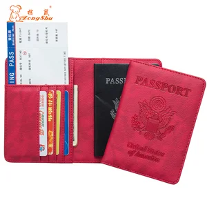 USA Place multiple cards Double eagle RED International passport cover Built in RFID Blocking Protect personal information