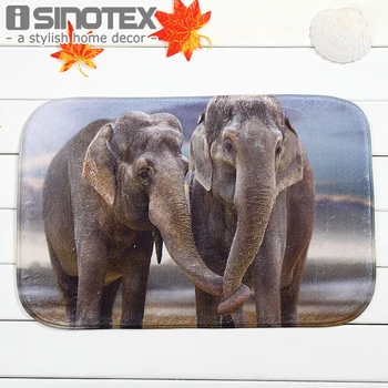 

Floor Mat Carpet Elephant Print Living Room 40x60cm/15.6x23.6'' Rug Doormat Kitchen Non-slip Coral Fleece Bedroom 1pc/lot