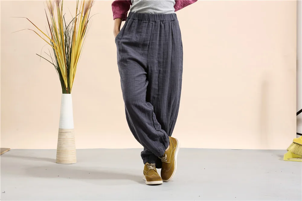 Women New Palazzo Hip Pants Linen Hop Crotch match Pantalon 2019 Loose All Drop Fashion Haren zEqxnwdO