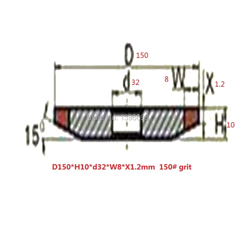 PDX Тип D150* H10* d32* W8* x1.2 мм-150#" алмазный шлифовальный круг Смола Бонд шлифовальный круг., для затачивания карбида вольфрама наконечники