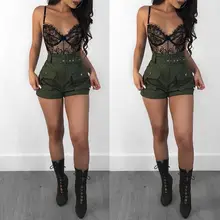 ^^Best Offers Women's Summer Shorts Casual Army Green With Belt Pocket Elastic Shorts High Waist Outdoors Short Pants ^^Best Offers Women's Summer Shorts Casual Army Green With Belt Pocket Elastic Shorts High Waist Outdoors Short Pants