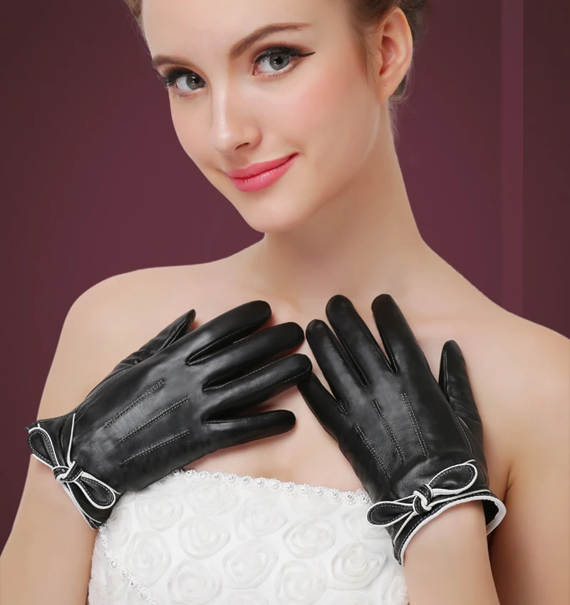 Svadilfari женские перчатки из натуральной кожи Натуральная Овчина черные перчатки с сенсорным экраном модные брендовые зимние теплые варежки