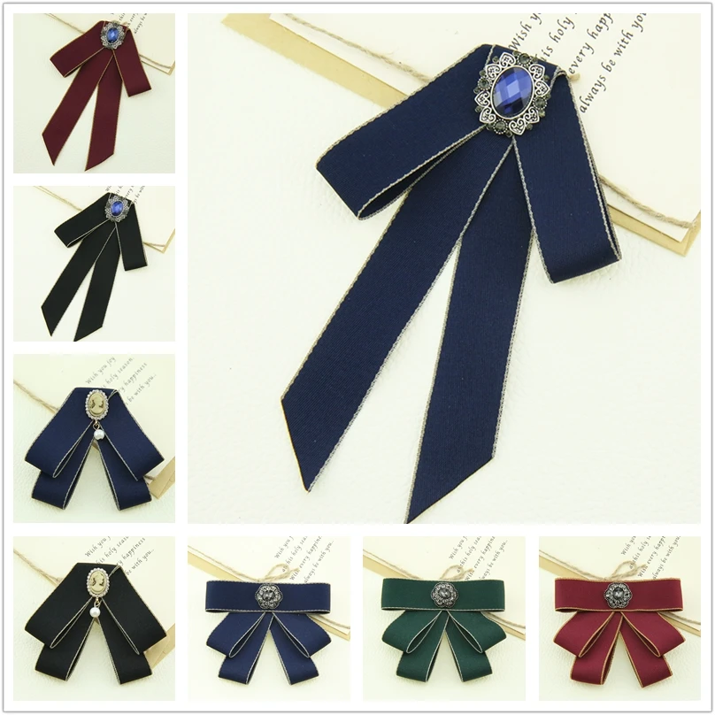 20 Цвет Для мужчин Для женщин унисекс Свадебный костюм для торжеств воротник рубашки галстук-бабочка Британский равномерное Бабочка горный хрусталь сплава лента с бантом