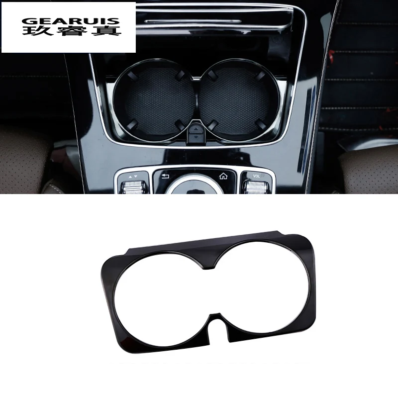 Car Styling Water Cup Holder Frame Trim Sticker For Mercedes Benz C Class W205 C180 C200 C300 GLC Interior Auto Accessories | Автомобили и
