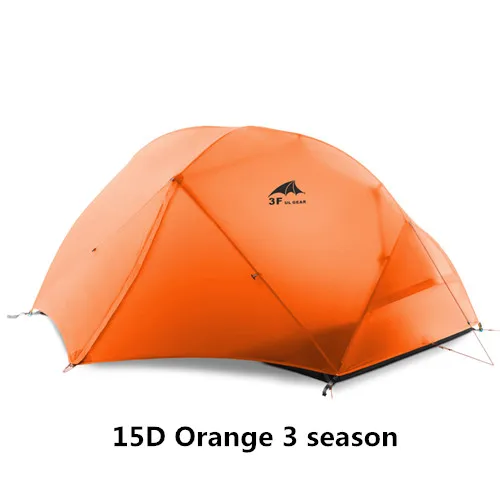 3F UL GEAR 2 Человек Палатка Сверхлегкий Камп палатки tenda tente barraca de acampamento - Цвет: 15D Orange 3 season