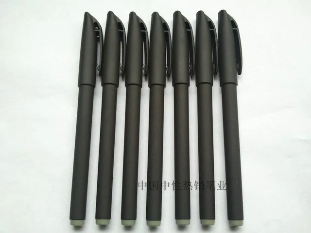 

Free shipping print logo promotion Gel Ink Roller Pen Frosted holder rolling ball pen Black color roller pen 50 pcs/lot gift pen