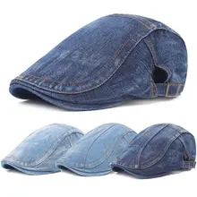 Мужская джинсовая синяя остроконечная Кепка плюща, Кепка для гольфа, для вождения, плоская кепка, газетный берет, кепка CSHAT0223