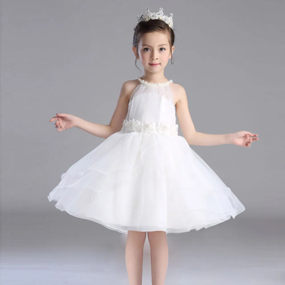 Cute Fashion Sleeveless Ball Gown Lace Baby Girl Dress  