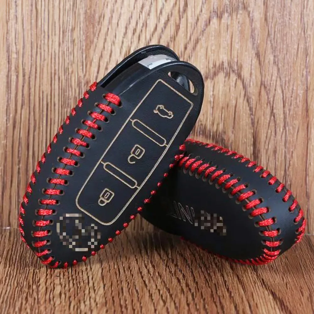 Genuine Leather Smart Car Key Case Cover Holder Skin Remote Fob Keyless