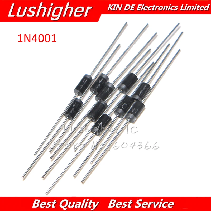 100 шт выпрямительный диод IN4001 1A 50V DO-41 1N4001 | Электронные компоненты и