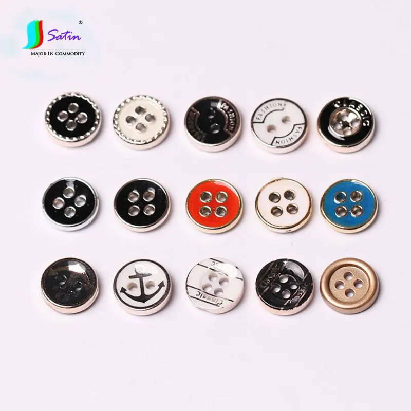 10 шт./партия, диаметр 11,5 мм, Мини Круглая декоративная пуговица с 4 ...