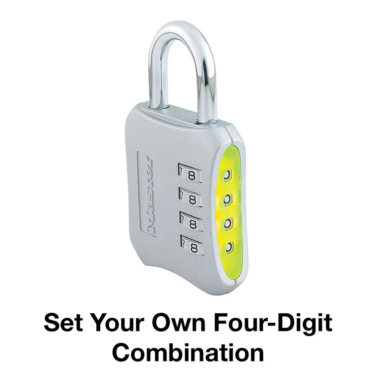 Master Lock 4Digit Password Safety Lock Zinc Alloy Combination Travel Security Safely Code Lock Combination Padlock Wide Shackle (3)