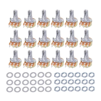 

18Pcs 9 Values Single Potentiometer Assortment Kits B500K-5K With Nut And Washe