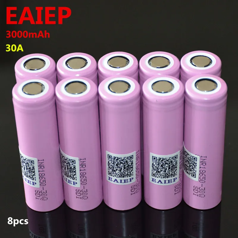 EAIEP 100% оригинальный новый для INR 18650 30Q аккумулятор 3 7 в 3000 мАч INR18650 литий ионный