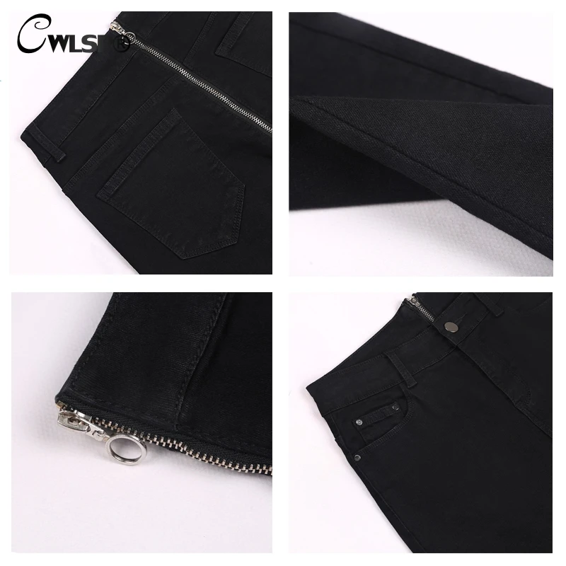 CWLSP Back Silver Zipper high waist Jeans For Women Skinny jeans Woman Sexy Pencil Pants Trousers pantalon jean femme QL3492 CWLSP Back Silver Zipper high waist Jeans For Women Skinny jeans Woman Sexy Pencil Pants Trousers pantalon jean femme QL3492