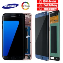 5,5 ''дисплей с ЖК-экраном с рамкой для SAMSUNG Galaxy S7 edge G935 G935F кодирующий преобразователь сенсорного экрана в сборе