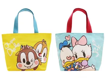 

Cute Cartoon Chip and Dale Donald Duck Daisy Duck Canvas Lunch Tote Bag for Kids School Lunch Box Bag Women Picnic Food Bag