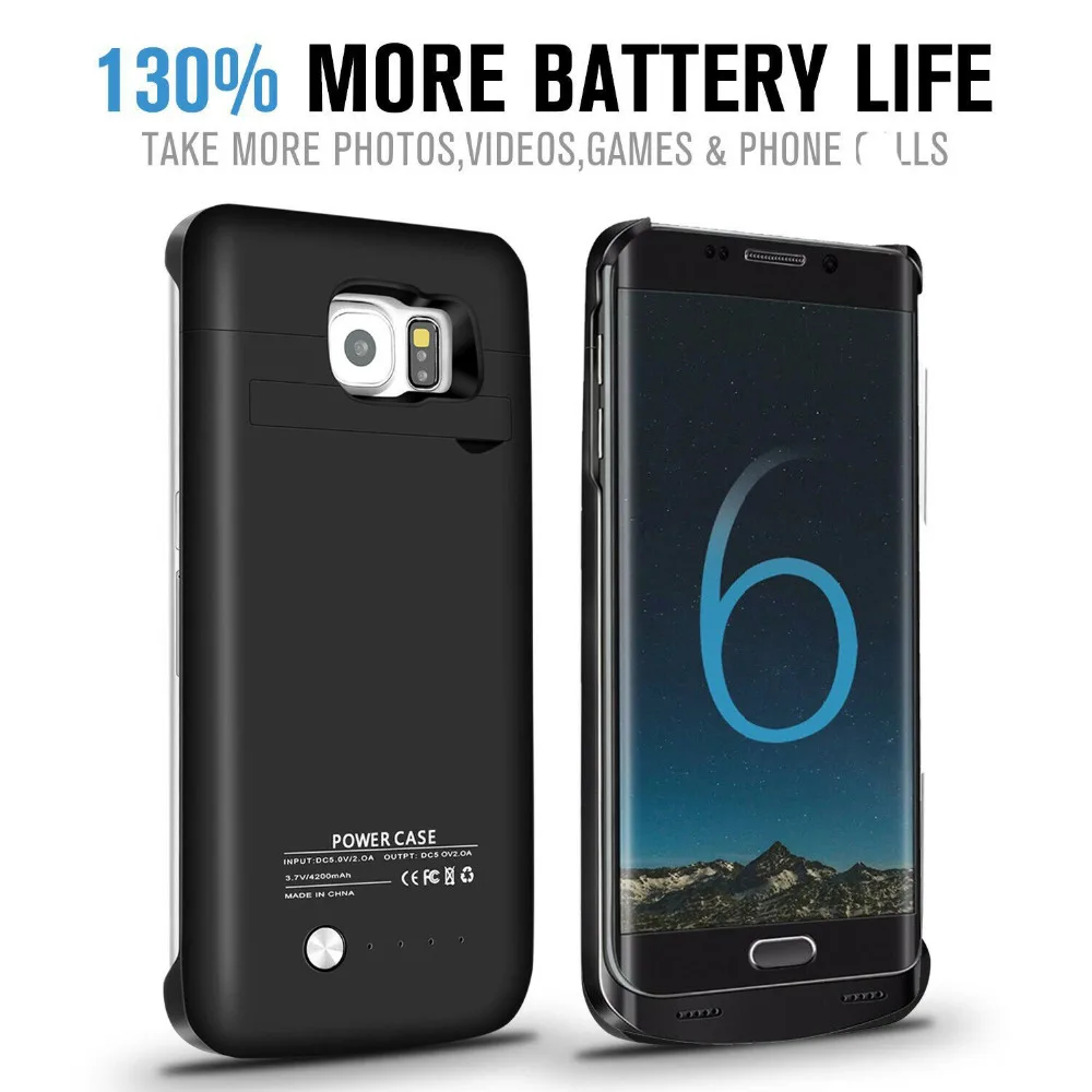 4200 мАч чехол для зарядного устройства samsung Galaxy S6 Чехол Для Аккумулятора Внешний