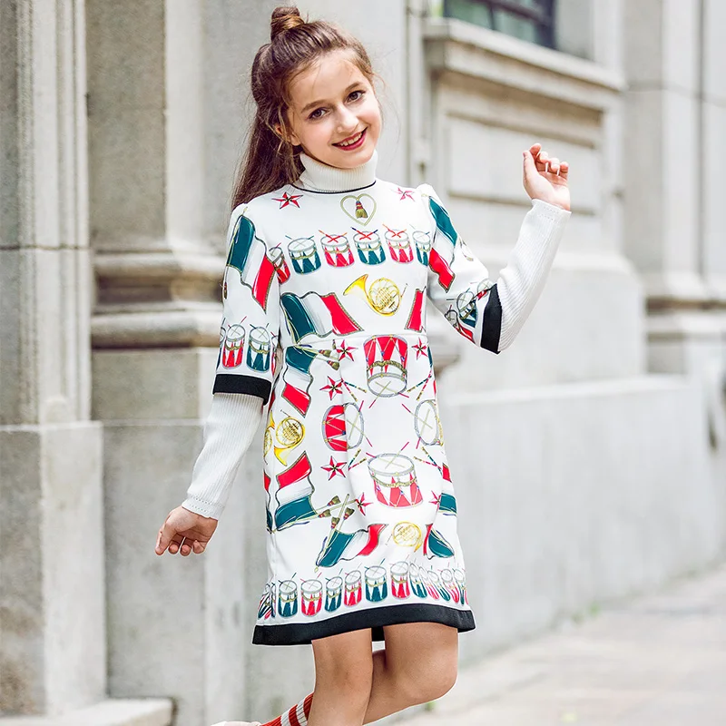 W. L. MONSOON/Детские платья для девочек, одежда г. Брендовое зимнее платье для маленьких девочек Рождественская одежда, Халат детское платье