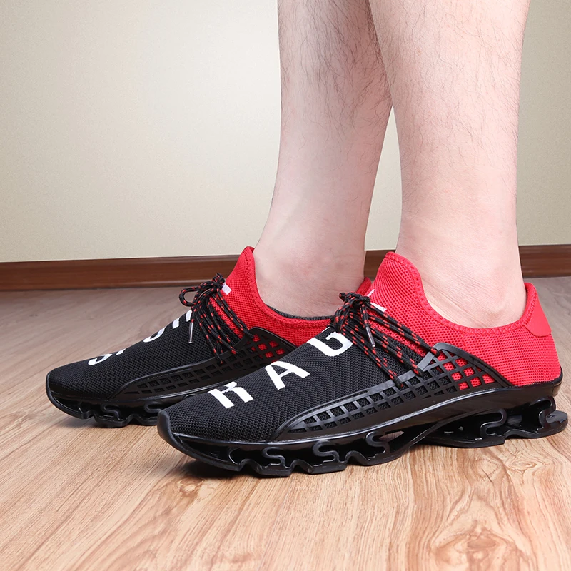 Unisex Sport Sneakers Lace-up Exercise Couple Running Shoes Breathable Mesh Trainer Shoes For Men Women 3 Colors 36-46