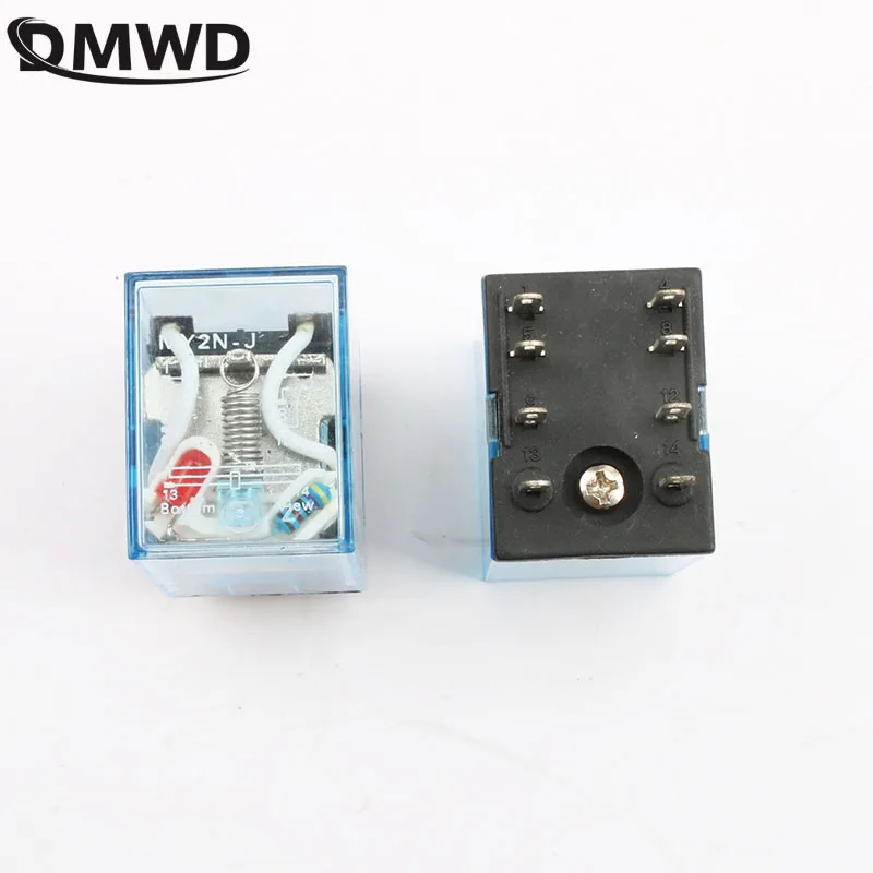 

MY2P HH52P MY2NJ Relay Coil General DPDT Micro Mini Electromagnetic Relay Switch with LED AC 110V 220V DC 12V 24V