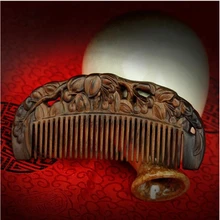 Высококачественный Chacate Preto хурма цельная деревянная расческа резная Антистатическая Массажная расческа для волос cepillo pelo
