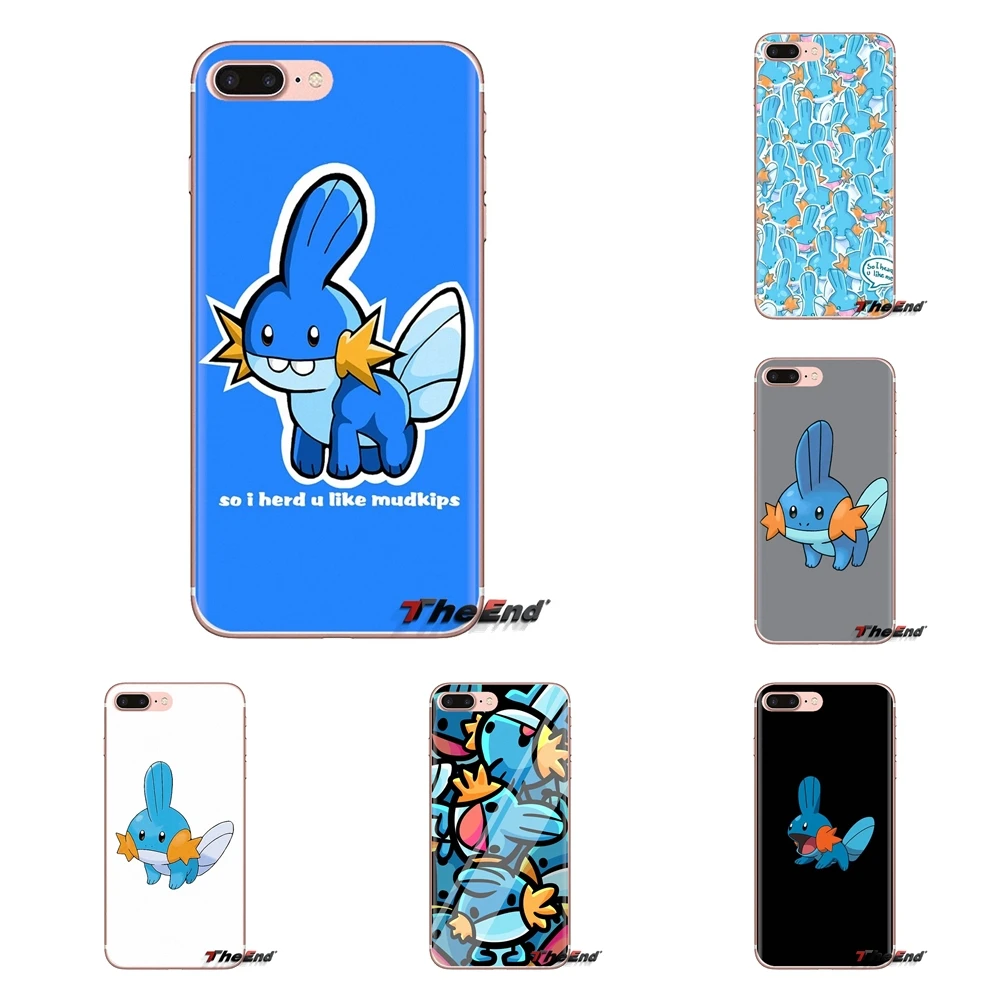 

For iPod Touch Apple iPhone 4 4S 5 5S SE 5C 6 6S 7 8 X XR XS Plus MAX cute cartoon anime pokemon Mudkip Silicone Phone Skin Case
