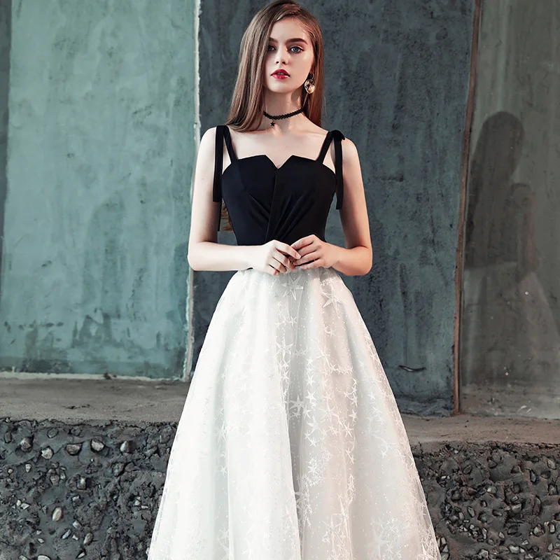 

Elegant A-Line Long Evening Dress 2018 New Stylish Spaghetti Strap Party Formal Dresses Sleeveless Haute Couture Robe De Soiree