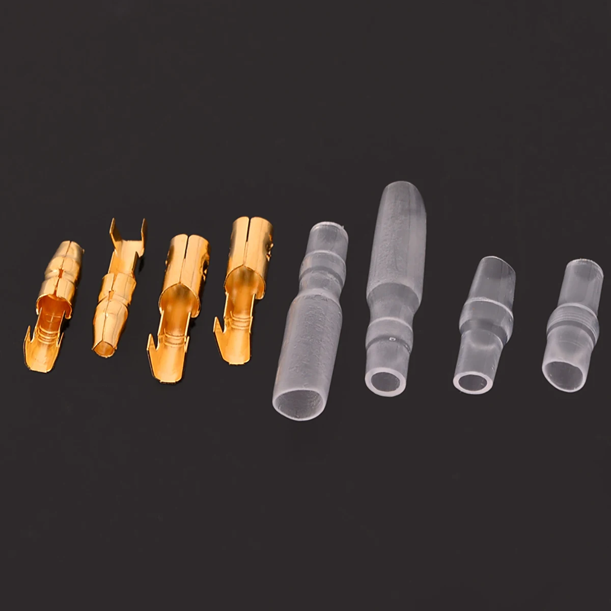 120pcs Practical 3.5mm  Male & Female Brass Bullet Connector+Transparent Cover Insulated Terminal with Plastic Box