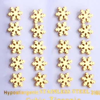 

LUXUKISSKIDS 10pairs/lot Snowy Flower Earrings Small Stud Earring-107801G