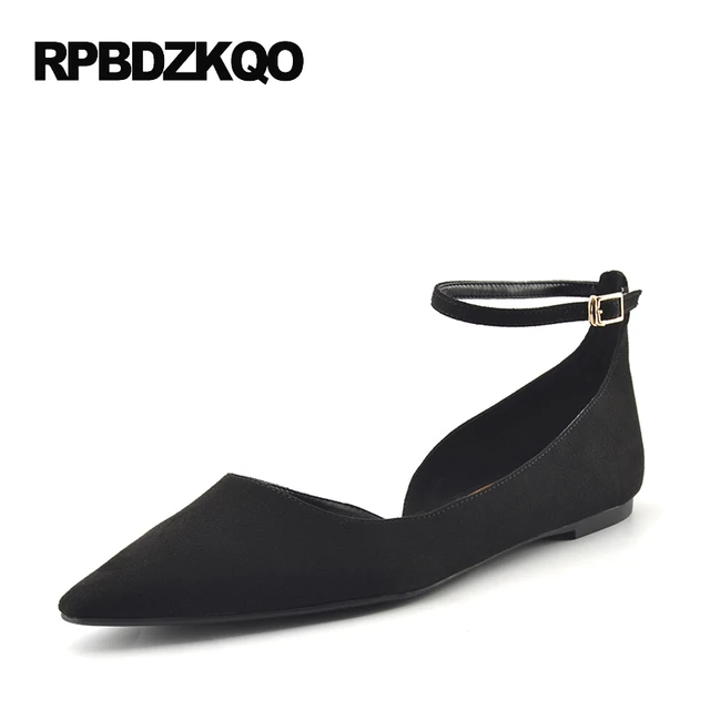 Suede Casual Shallow Footwear Ladies Beautiful Flats Shoes Black Ankle Strap Women Fitness Slip On Pointed Suede Casual Shallow Footwear Ladies Beautiful Flats Shoes Black Ankle Strap Women Fitness Slip On Pointed