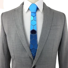 Бренд GEOMETIE мужской галстук в виде соты тонкий синий зеркальный галстук универсальные модные аксессуары деловые вечерние Роскошные