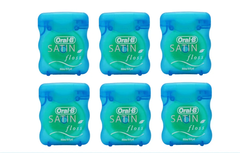 Oral Cetim Dental Floss Suave Limpeza Profunda Goma Cuidados Higiene Encerado Linha Plana Flosser Fresco Hortelã 50 m - Pcs 6 Pces = 1 Pacote b 17 High Quality Beleza e saúde