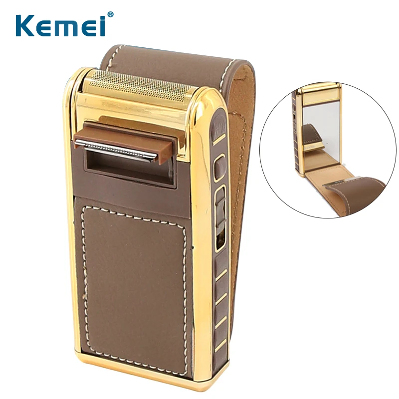 

Beard Trimmer Men Shaving Machine Mustache Hair Removal Electric Razor Portable Hair Clipper Leather Trimer Kemei Mini Shaver