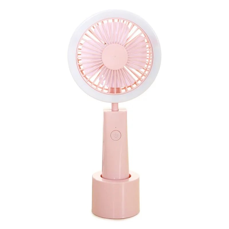  Portable USB Fan Rechargeable LED Light Fan Air Cooler Mini Desk Adjustable Angle 3 Speeds for Home