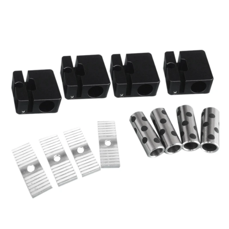 

4pcs Ultimaker 2 aluminum cross slider + synchronous belt buckle UM2 3D printer parts black/silver 8MM light shaft