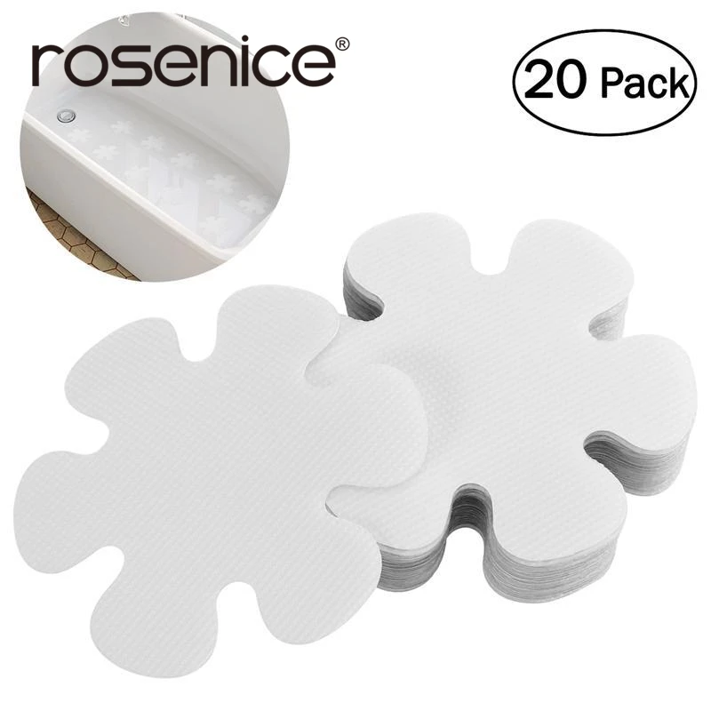 

20PCS Flower Shape PEVA Anti-slip Bathtub Stickers Decals Safety Bath Shower Treads 10CM (Transparent)