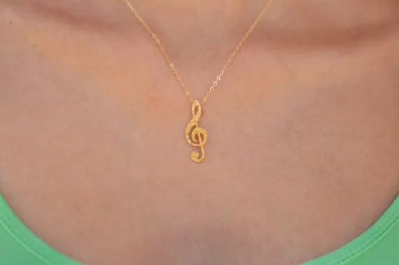 Wholesale Treble Clef Golden Necklace Gold Filled Pendant A Gift For Music Lovers Music Jewelry Treble Clef Jewelry Necklace A Gold Filled Necklacegolden Necklace Aliexpress