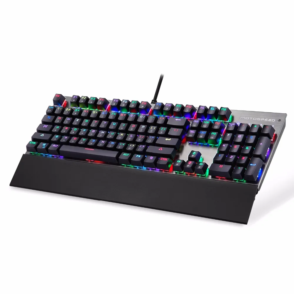 Motospeed CK108 RGB синий переключатель Механическая русская клавиатура игровая Проводная светодиодный подсветка для геймеров