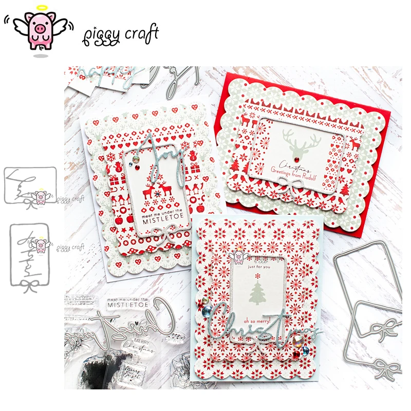 

Piggy Craft metal cutting dies cut die mold Joy happy letter frame Scrapbook paper craft knife mould blade punch stencils dies