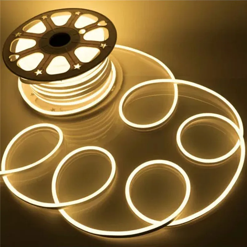 

120LED/M 220V 2835 Neon LED Strip Light IP67 Waterproof Flexible LED Rope Fairy lights with EU Plug Outdoor Festival Decoration