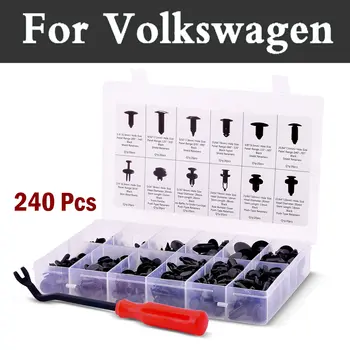 

240x Plastic Screw Rivets Fixed Clamp Type Retainer Pin Rivet Trim For Volkswagen Polo Gti Wrc Scirocco Tiguan Touareg Up Xl1