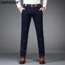 Мужские брюки Чино, 98% хлопок, 2% спандекс, с карманами, формальные, деловые, модные мужские, одежда, синий, черный, хаки, мужские повседневные брюки