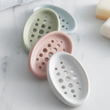 

Shower Soap Box Draining Soap Holder Draining Tool Non-slip Bath Accessories Kitchen Gadgets 1PC Silicone Hollow Soap Dish